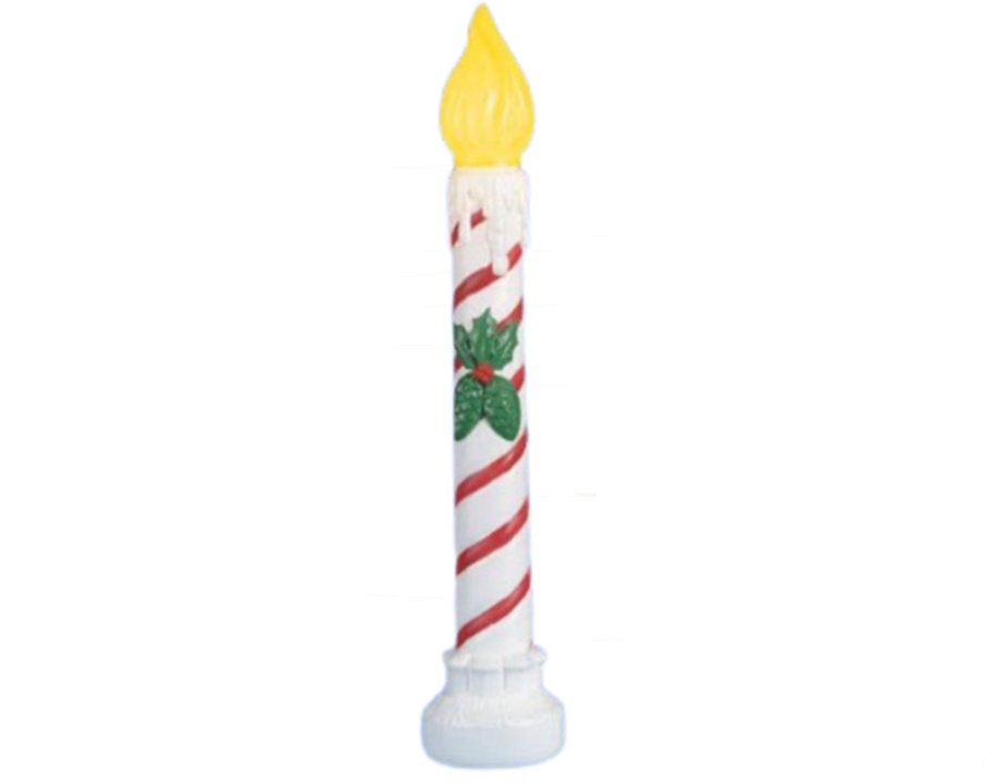 Grand Venture 36" White Christmas Candle with Yellow Flame Tip Blow Mold
