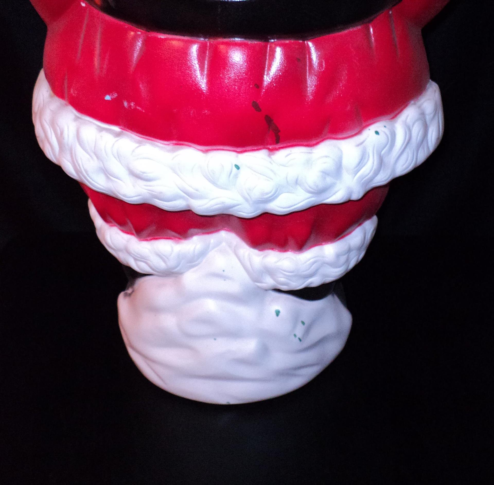 Grand Venture 38" Santa with Toy Soldier Christmas Blow Mold Lower Back and Base View