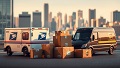 UPS and USPS Shipping Vans